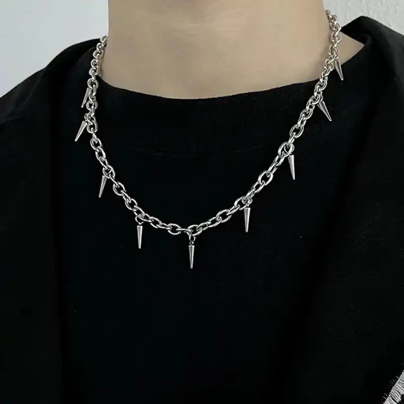 The Rivet & the Dark — Stainless Steel Punk Stud Choker