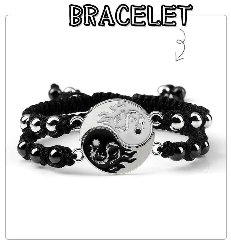 2Pcs/set Dragon Tai Chi Gossip Braided Bracelets lots of styles