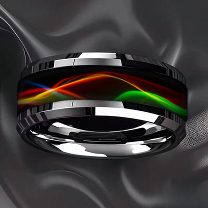 Stone Forge Ring — Agate & Stone Inlay Stainless Steel Band