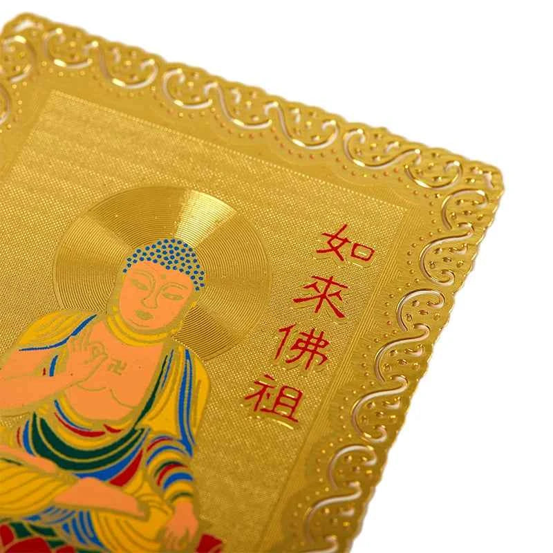 Collection Tibetan Buddhism Exquisite Copper Card Amulet Thangka Fortune Card Buddha Safe And Good Luck Card Gift