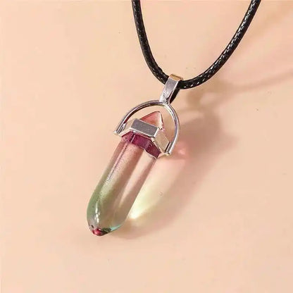 Natural Stone Quartz Lapis Opal Amethyst Pink Crystal necklace - Pedlar's Attic