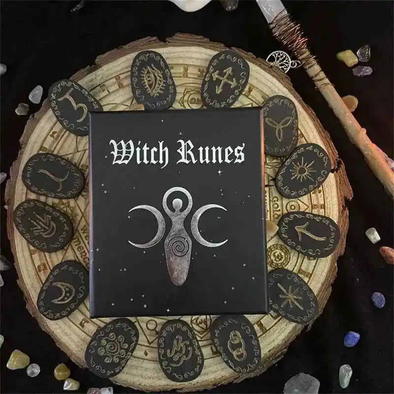 Wood Runes Stone Set Divination Runestones - Pedlar's Attic