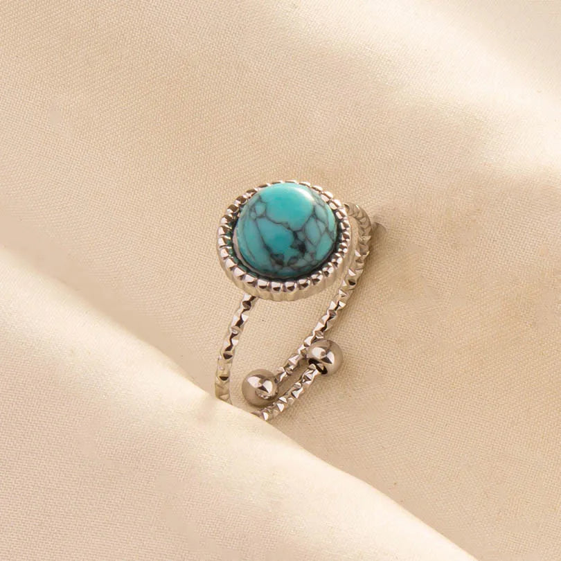 What the Stone Chose — Boho Turquoise Adjustable Ring - Pedlar's Attic