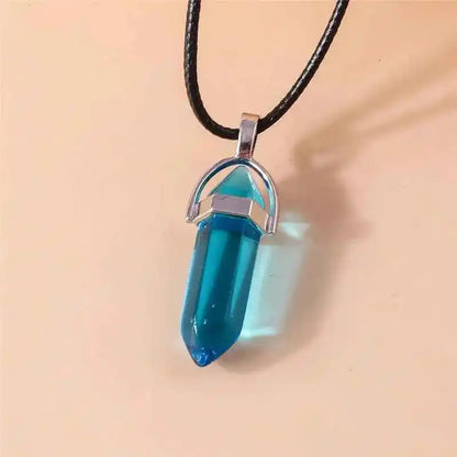 Natural Stone Quartz Lapis Opal Amethyst Pink Crystal necklace - Pedlar's Attic