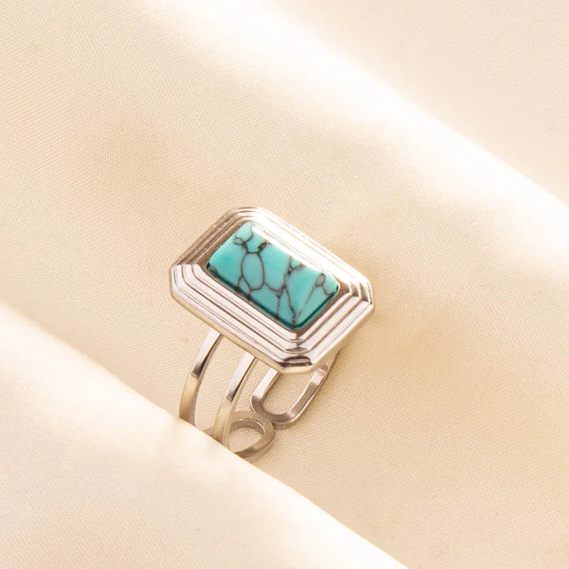 What the Stone Chose — Boho Turquoise Adjustable Ring - Pedlar's Attic