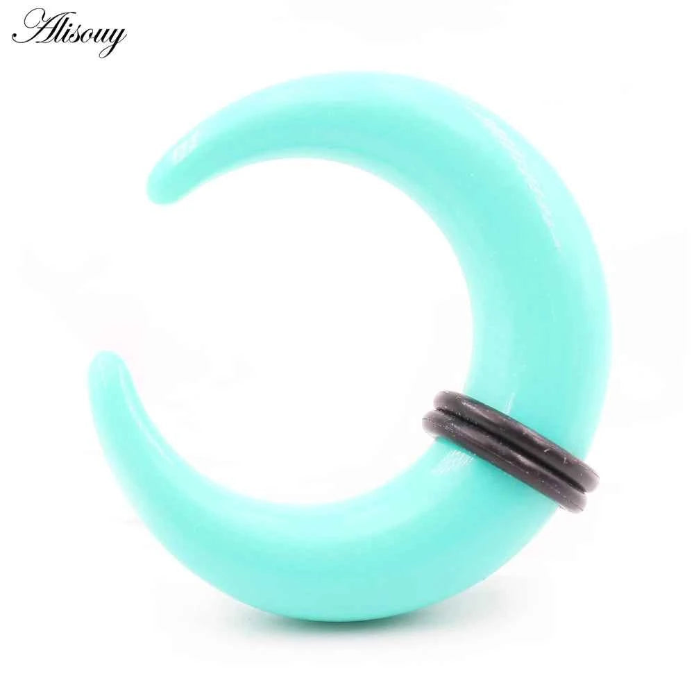 2pcs Acrylic C Sahpe Buffalo Horn Ear Pincher Septum Rings Piercing Black Ear Taper Stretcher Expander Body Jewelry 1.6mm-16mm