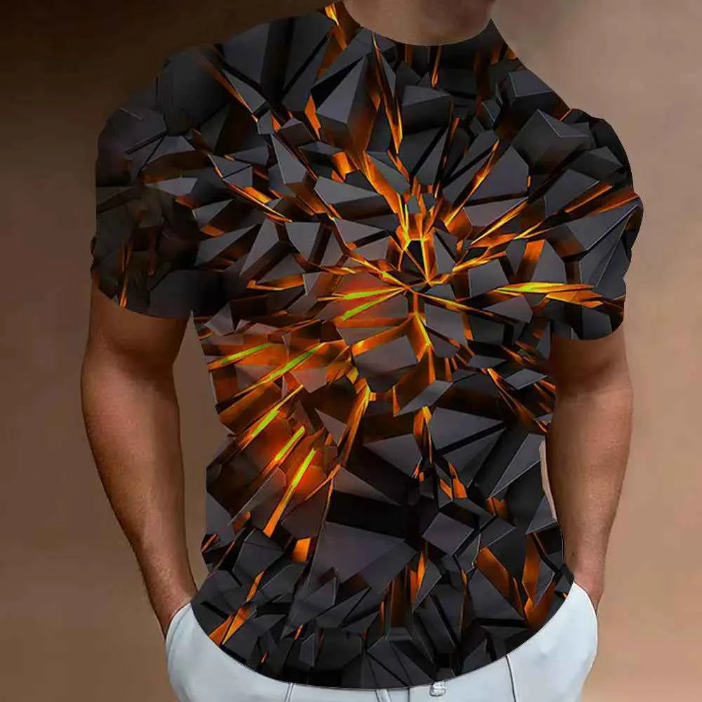 Fashion T-Shirts For Men 3d Line Printed