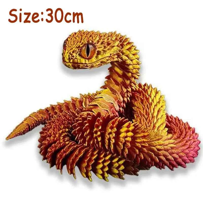 3D Printed Animals Toy Multi-joint Movable Dinosaur Snake Fidget Toy Adults Autism Stress Relief Toys Desktable Decor Kids Gift