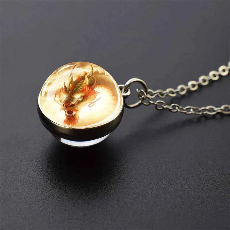 Dragon Glass Ball Pendant