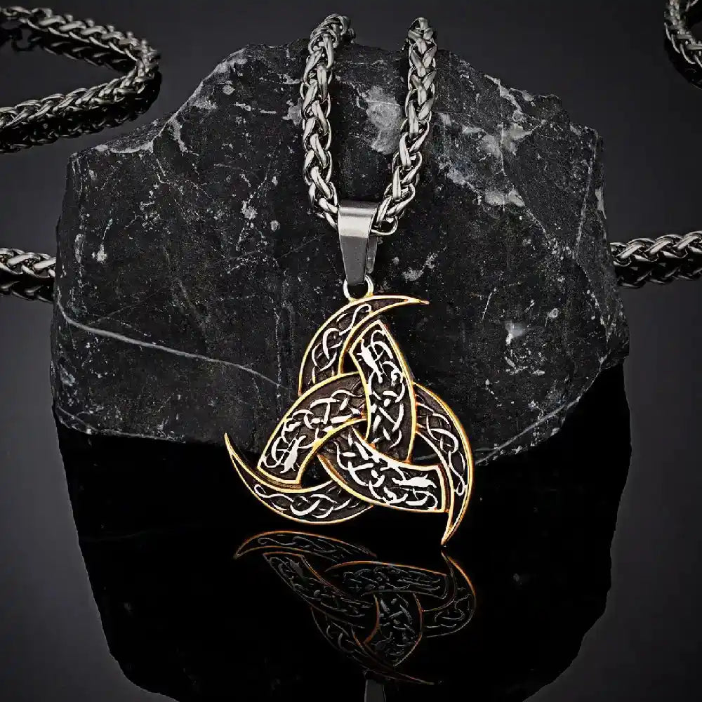The Triskelion — Triple Crescent Celtic Norse Amulet Necklace