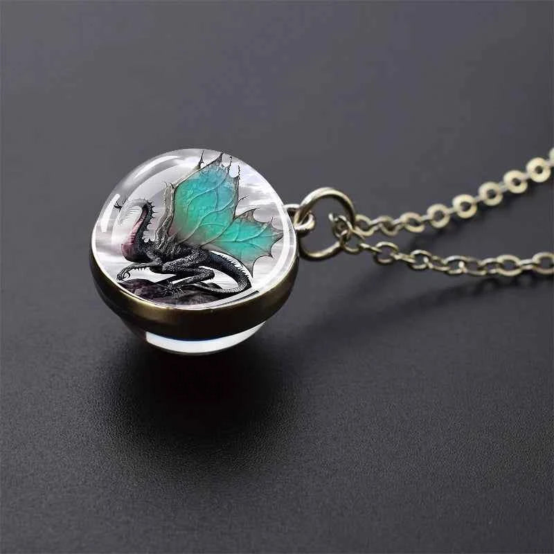 Dragon Glass Ball Pendant