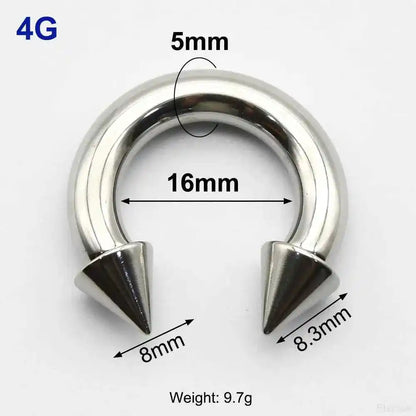 Cone Circular Barbell Piercing Septum Nose Ring Hoop Helix Earrings - Pedlar's Attic
