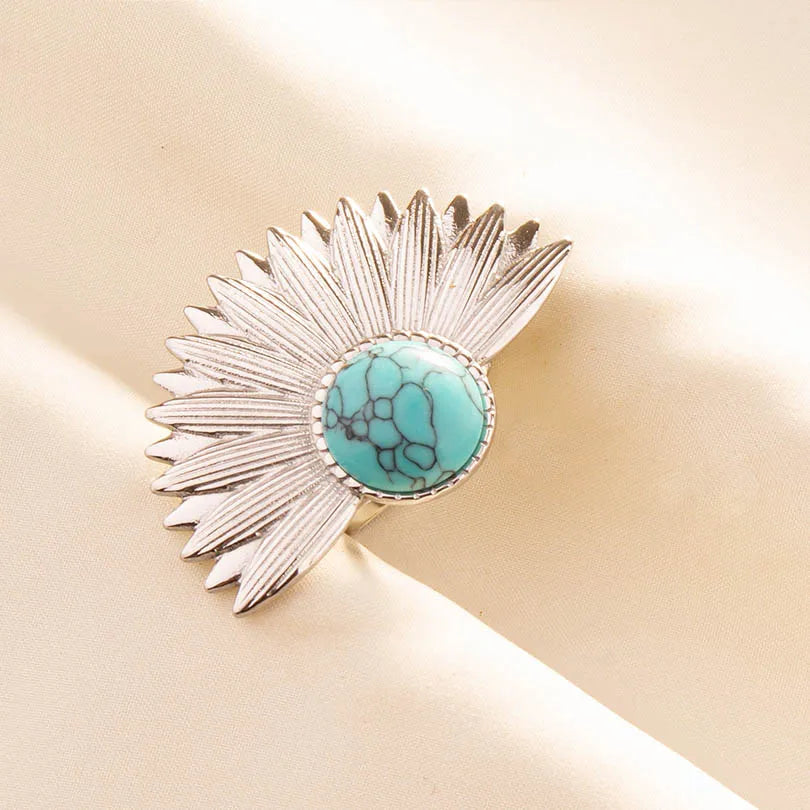 What the Stone Chose — Boho Turquoise Adjustable Ring - Pedlar's Attic