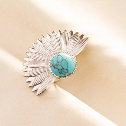 What the Stone Chose — Boho Turquoise Adjustable Ring - Pedlar's Attic