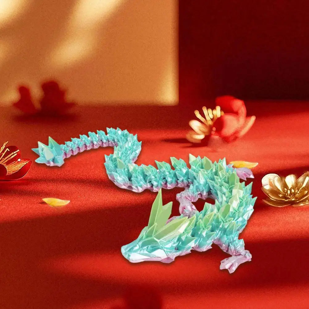3D Printed Dragon toy Statue Cartoon Dragon Crafts for Home Decor decoracion Figurines Ornament Rotatable Articulated Dragon