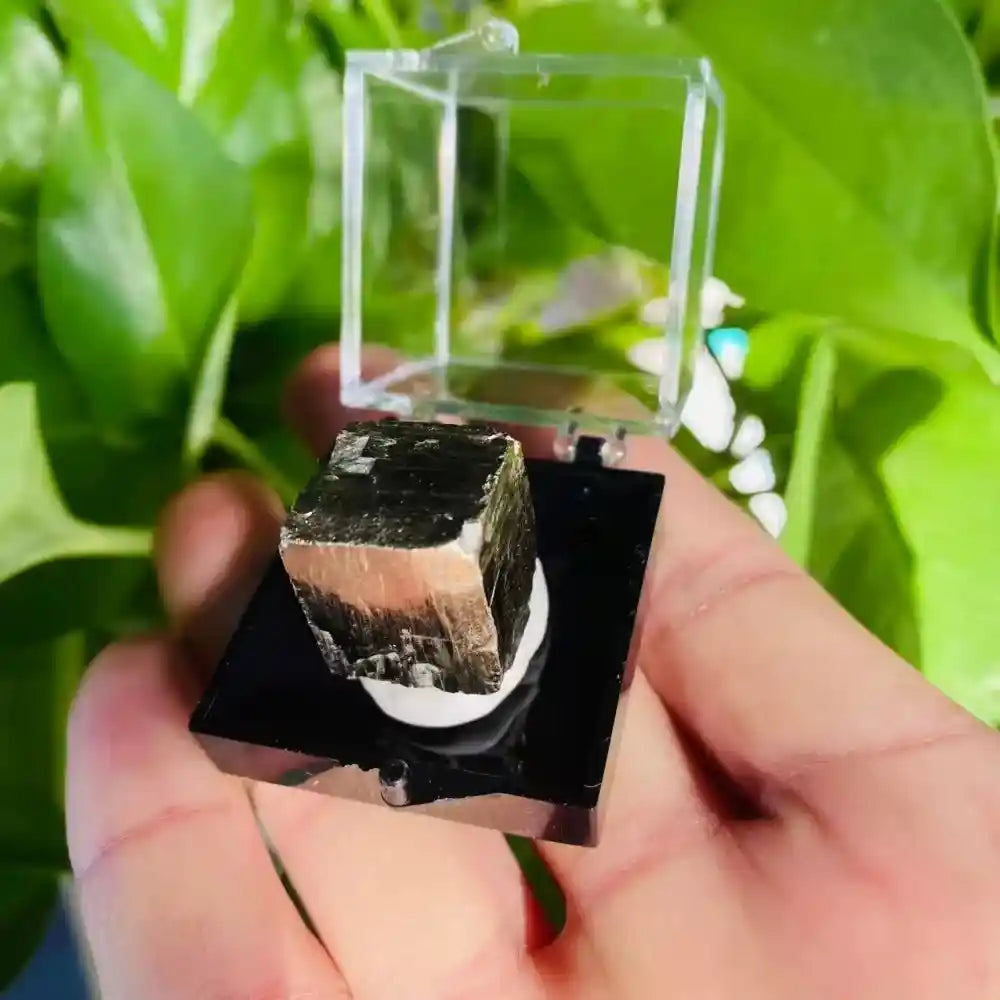 Natural Crystal Mineral Display Box with Sturdy Base Quartz - Pedlar's Attic