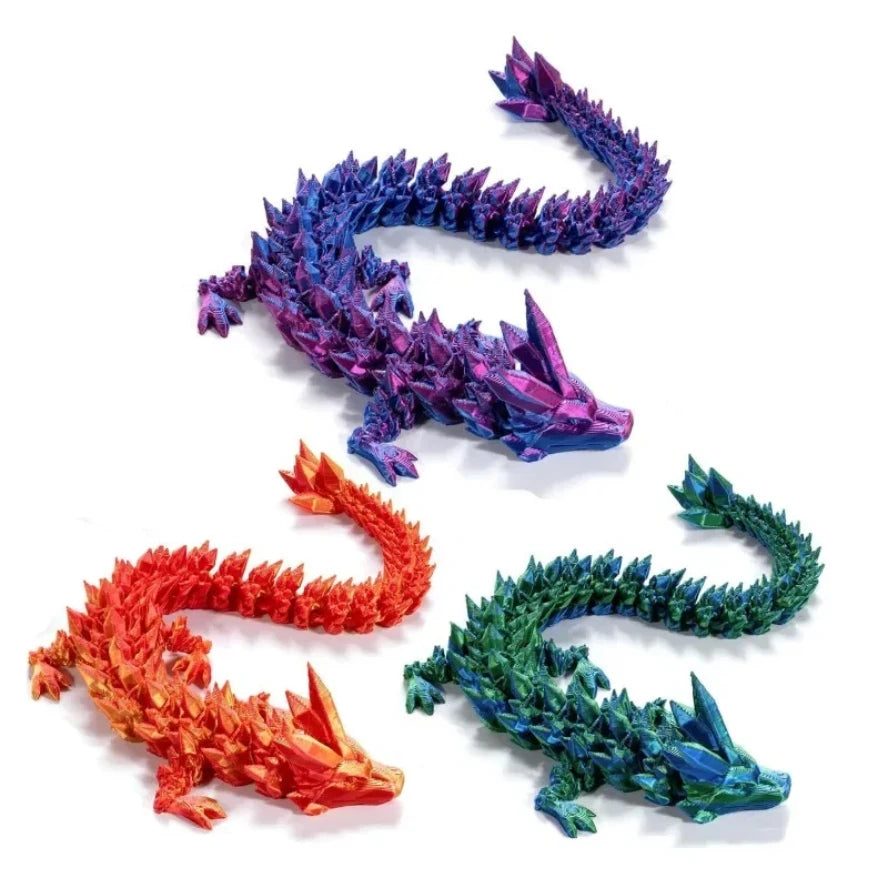13cm high 3D Printed Dragon Egg with 30cm Dragon Full Articulated Dragon Modle Movable Rotatable Articulated Desktop Ornament