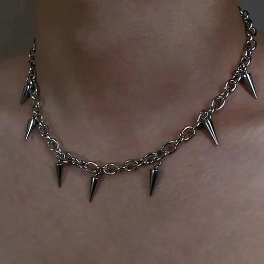 The Rivet & the Dark — Stainless Steel Punk Stud Choker