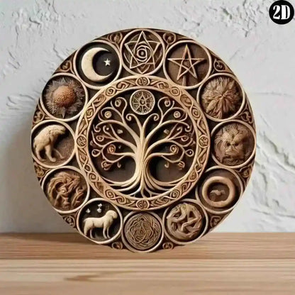 Natural Symbols Plaque, Witchcraft Pagan Home Bar Decor - Pedlar's Attic