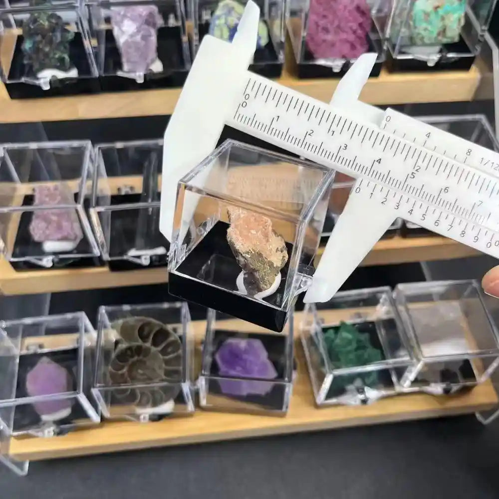 Natural Crystal Mineral Display Box with Sturdy Base Quartz - Pedlar's Attic
