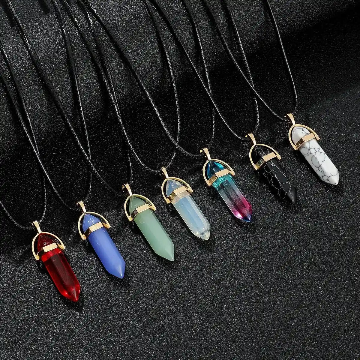 7pcs/Set Hexagon Pillar Quartz Necklace - Pedlar's Attic