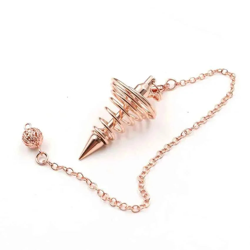 Mystic Vibes Spiral Pendulum Pendant - Gravity-Defying Metal Jewelry for Luck & Fortune - Pedlar's Attic