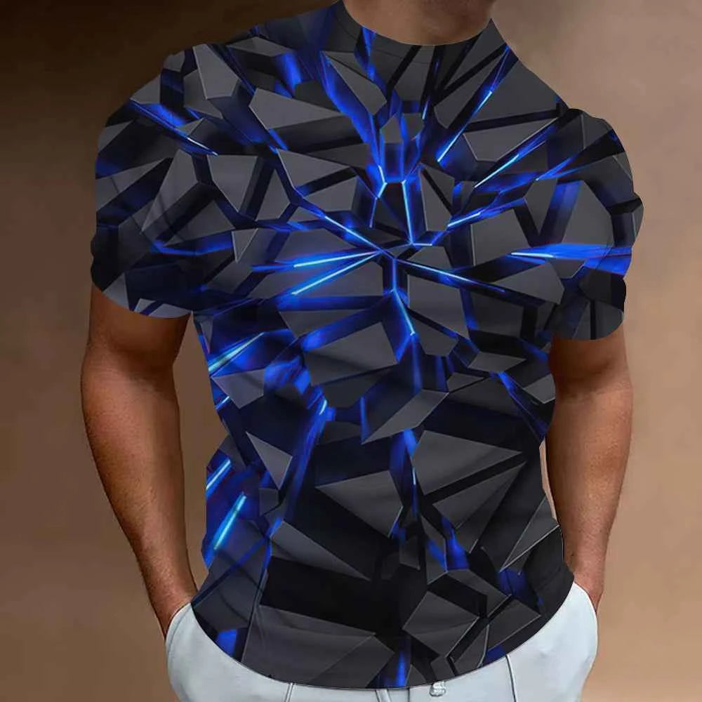 Fashion T-Shirts For Men 3d Line Printed
