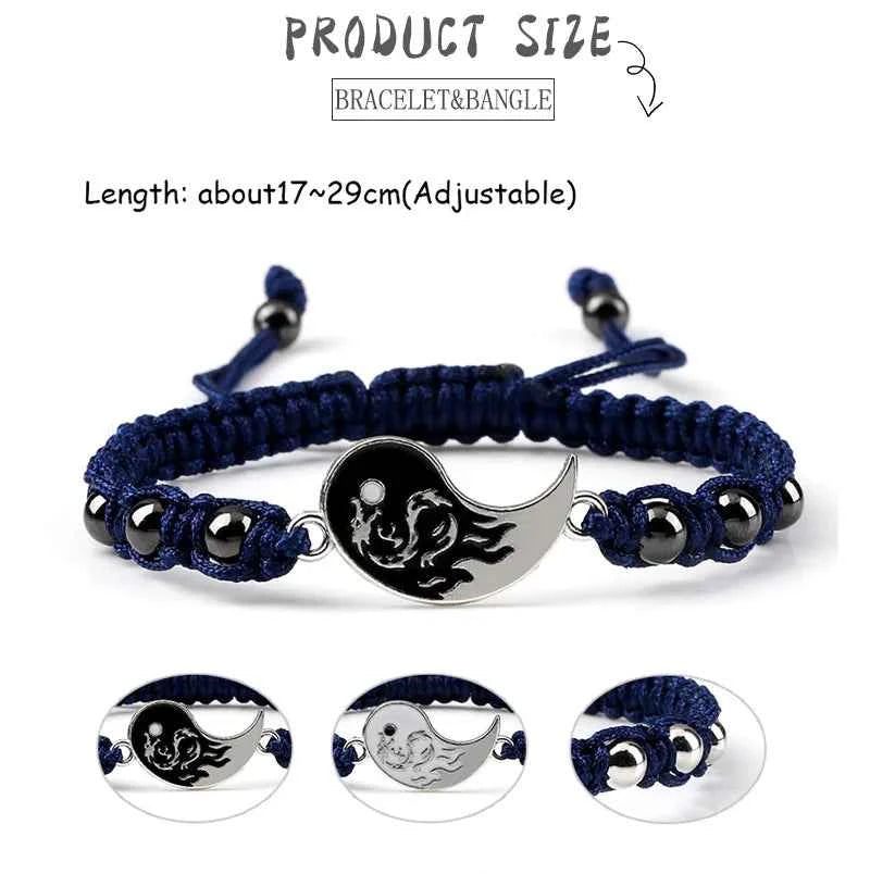 2Pcs/set Dragon Tai Chi Gossip Braided Bracelets lots of styles