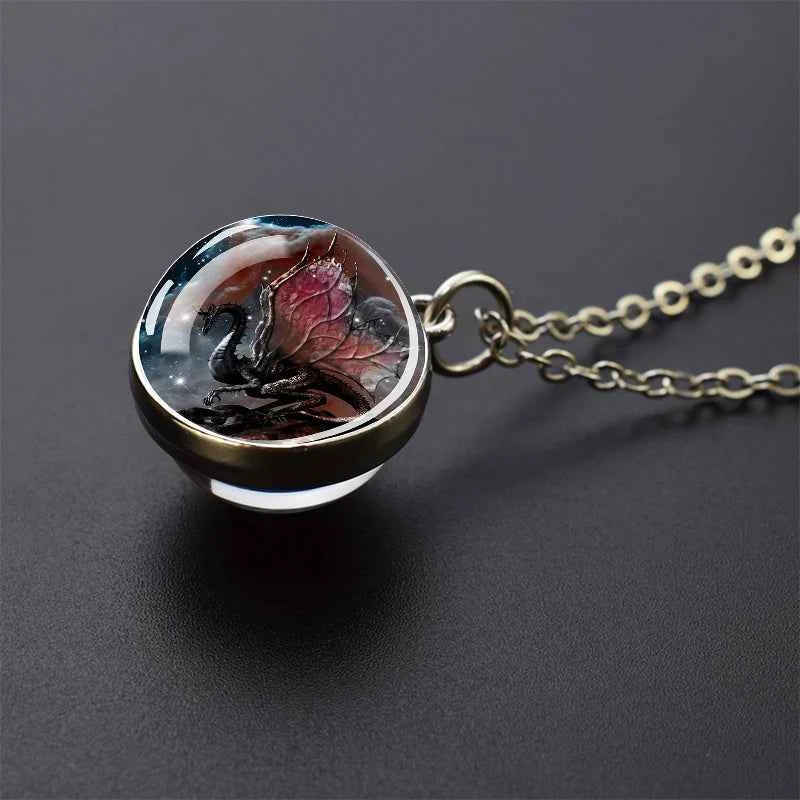 Dragon Glass Ball Pendant