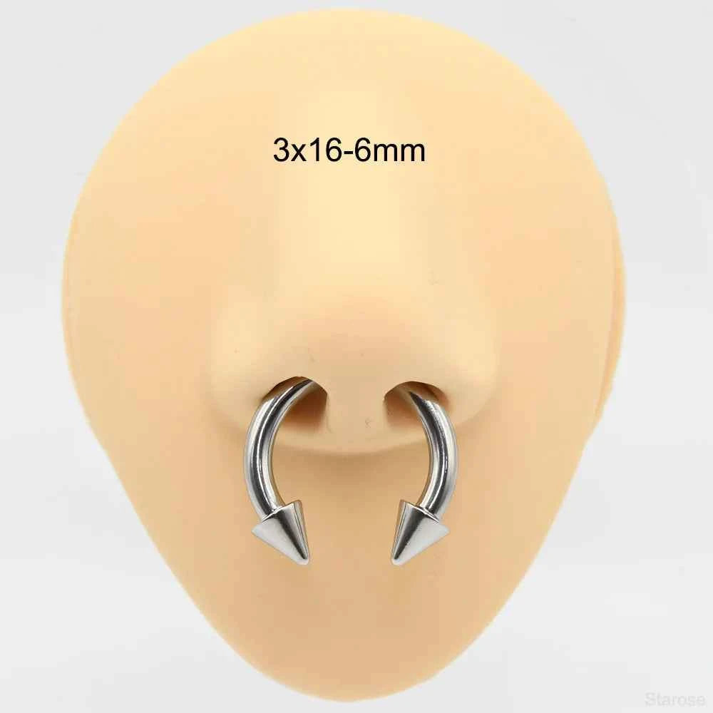 Cone Circular Barbell Piercing Septum Nose Ring Hoop Helix Earrings