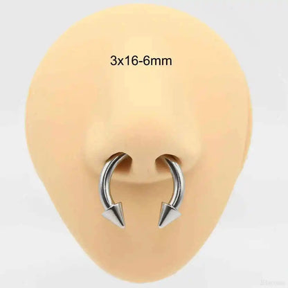 Cone Circular Barbell Piercing Septum Nose Ring Hoop Helix Earrings - Pedlar's Attic