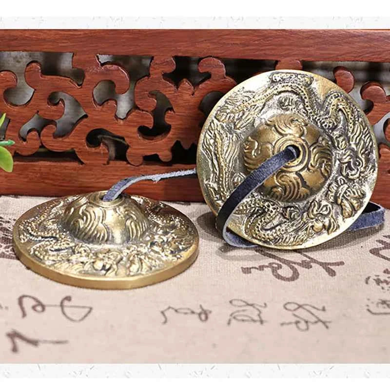 Cymbals Meditation Gong Tibetan Tingsha Sanskrit Brass Chime Bells for Spiritual Healing Mindfulness Yoga Buddhist