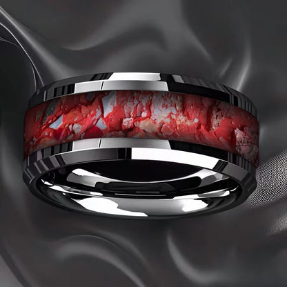 Stone Forge Ring — Agate & Stone Inlay Stainless Steel Band
