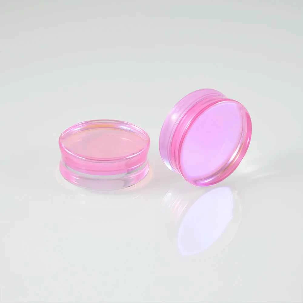 1PC Natural Glass Double Flared Ear Plugs Ear Tunnel Gauge