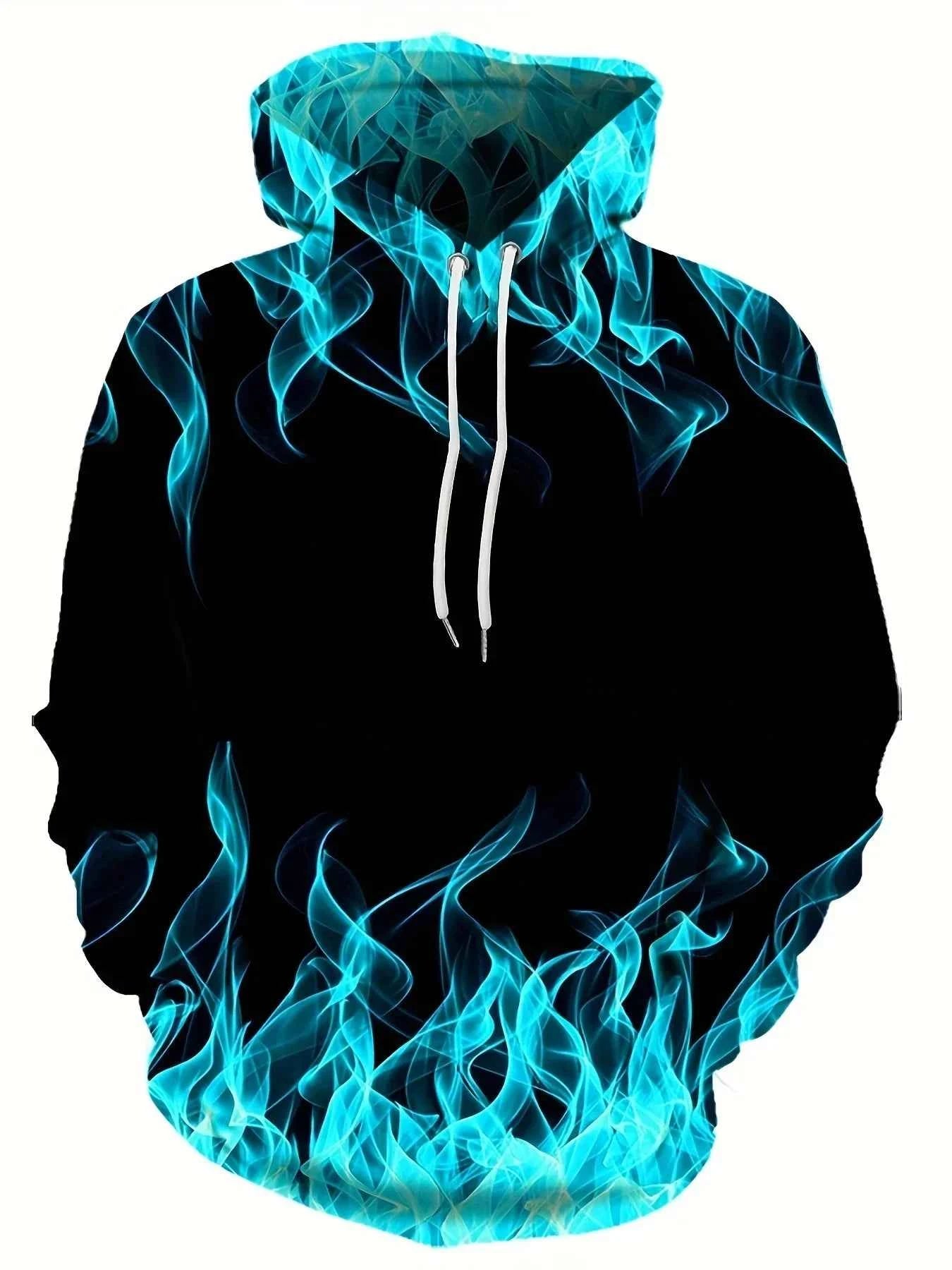 New Creative Flame 3D Print Hoodie Cool Hoodies