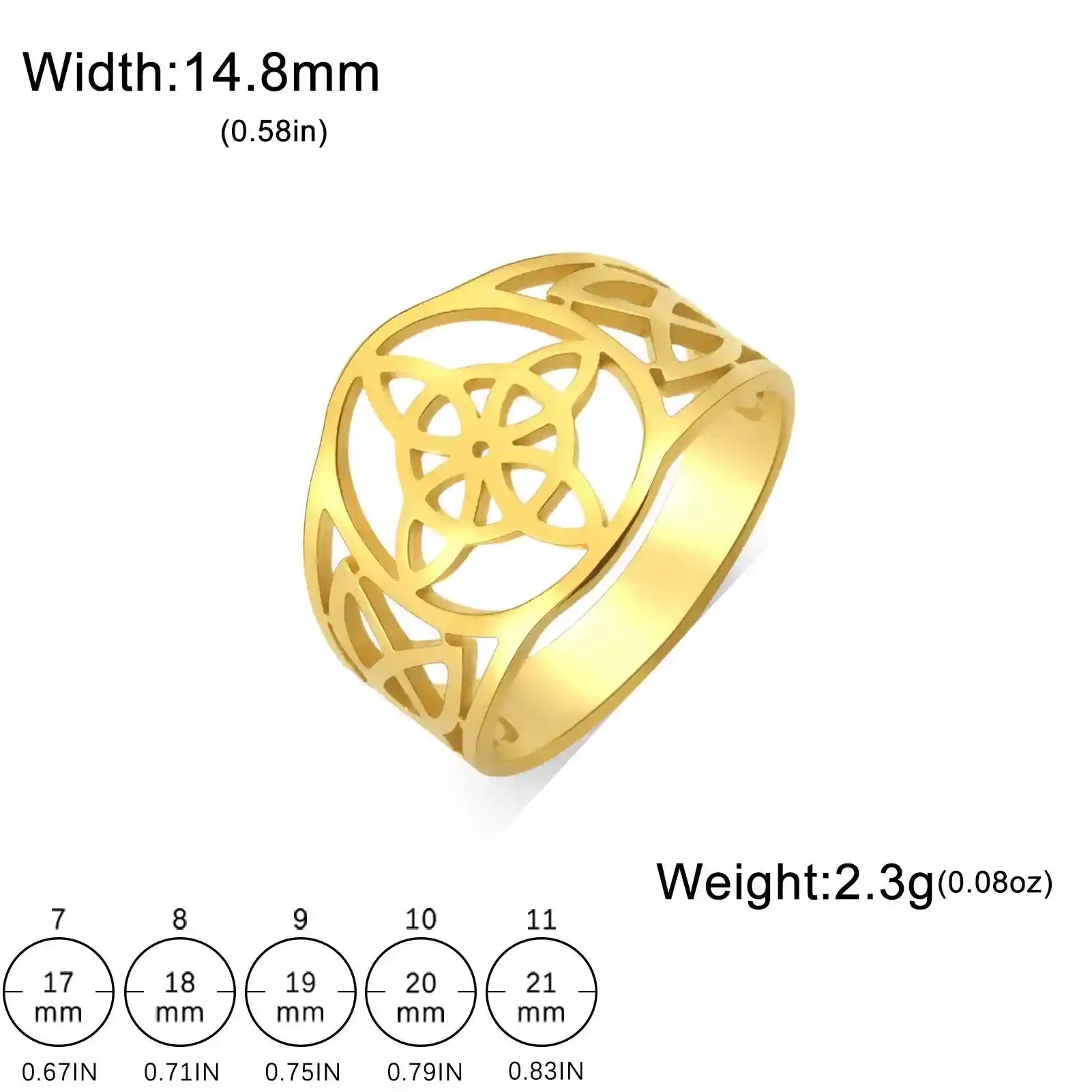 Witch Knot Rings for Women Men Stainless Steel Vintage Amulet Finger Ring - Pedlar's Attic