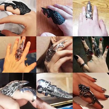 Dragon Eagle Skull Joint Knuckle Full Finger Claw Ring - Pedlar's Attic