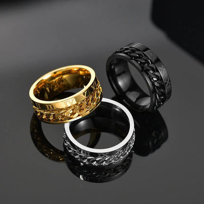 The Restless Link — Stainless Steel Chain Spinner Ring