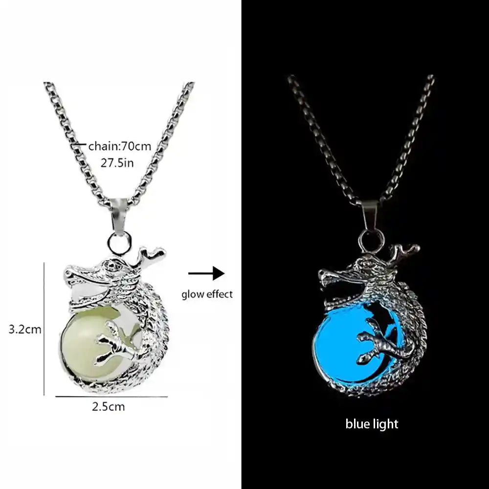 Luminous Alloy Dragon Pendant Glowing Necklace - Pedlar's Attic