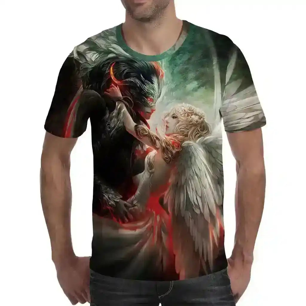 Luminous Angel – Fluorescent 3D Print Unisex Tee