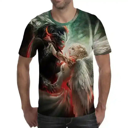 Luminous Angel – Fluorescent 3D Print Unisex Tee