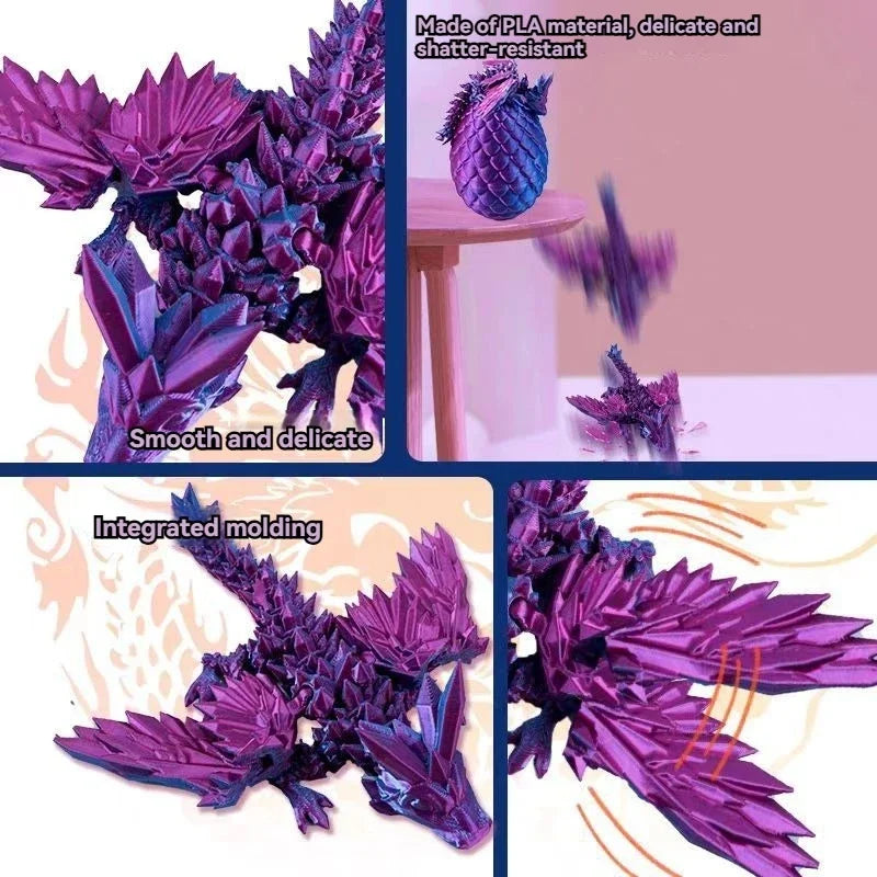 3D Printed Dragon Colorful Gem Dragon Figurines
