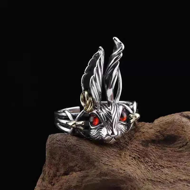 Retro Alice Wonderland Rabbit Ring Punk Gothic