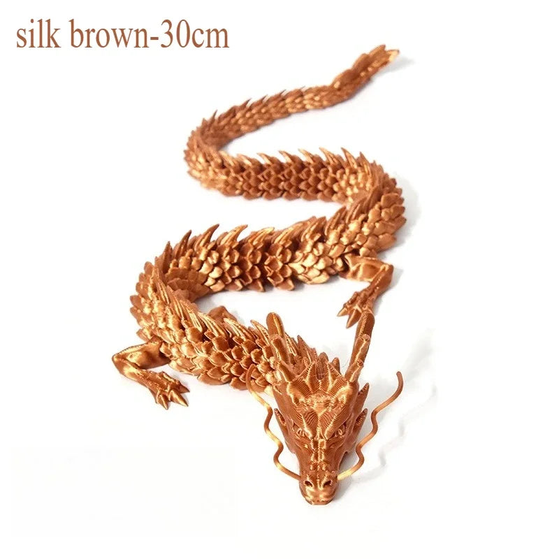 3D Printed Conjoined Dragon Ornaments Movable Cartoon Creative Dragon Plants rockery Fish Tank Landscaping Decoration 30cm