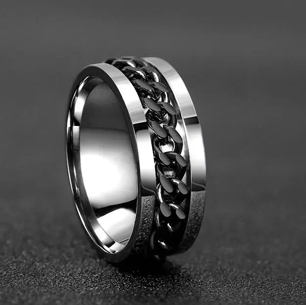 The Restless Link — Stainless Steel Chain Spinner Ring