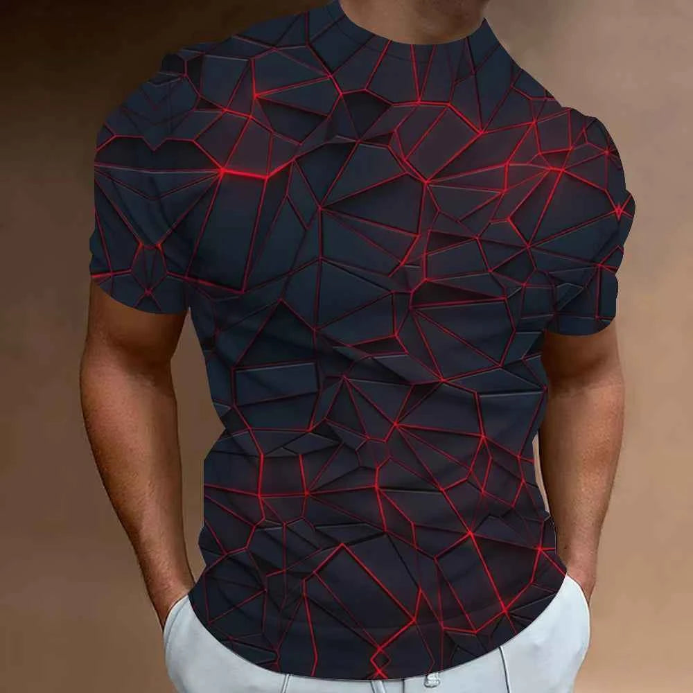 Fashion T-Shirts For Men 3d Line Printed
