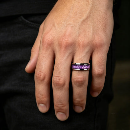 Stone Forge Ring — Agate & Stone Inlay Stainless Steel Band