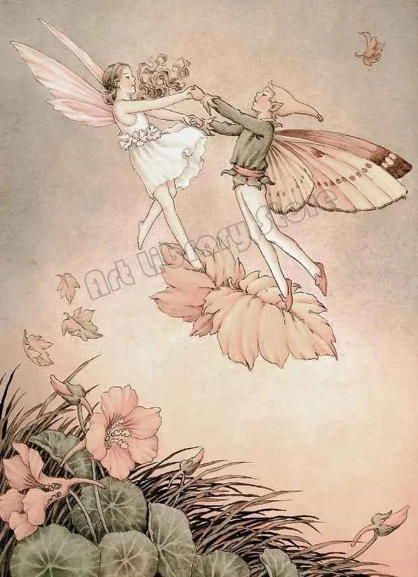 Fantasy Cute Fairy Illustration by Ida Rentou Surrealism Artwork Poster