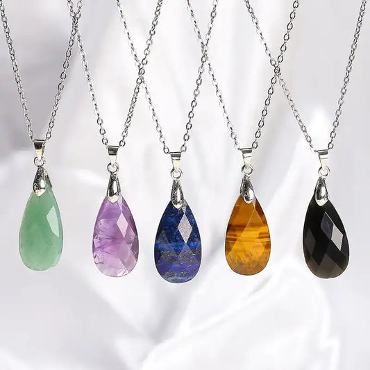 What the Rain Leaves Behind — Water Drop Stone Pendant Necklace