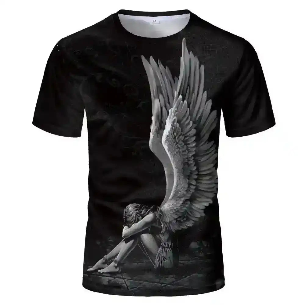 Luminous Angel – Fluorescent 3D Print Unisex Tee